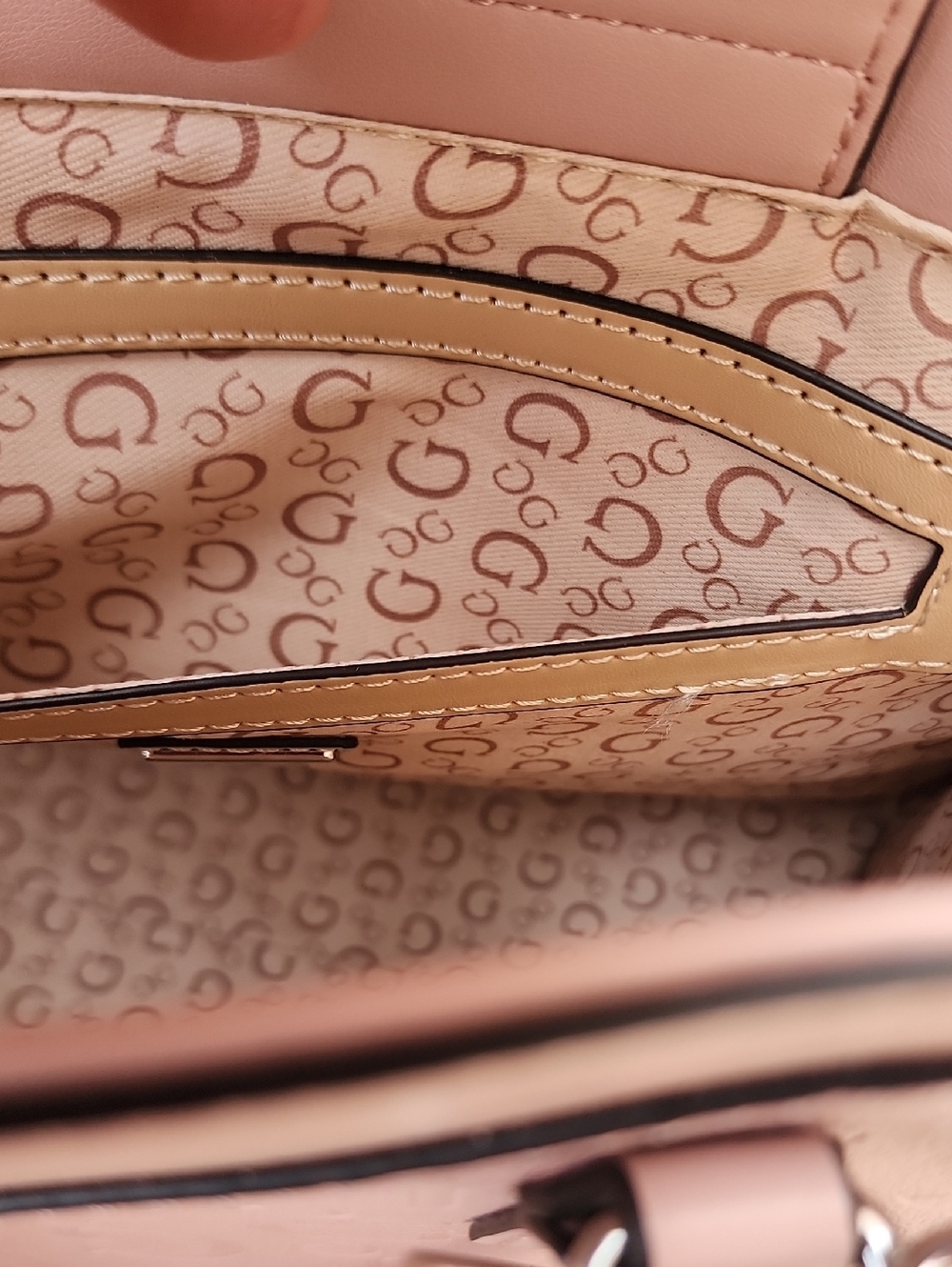 GUESS Blush Pink Embossed Satchel - Picture 13 of 17